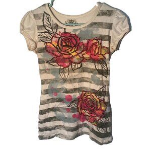 L.A Conduct T Shirt Graphic Rose Tee Top‎ Size XL